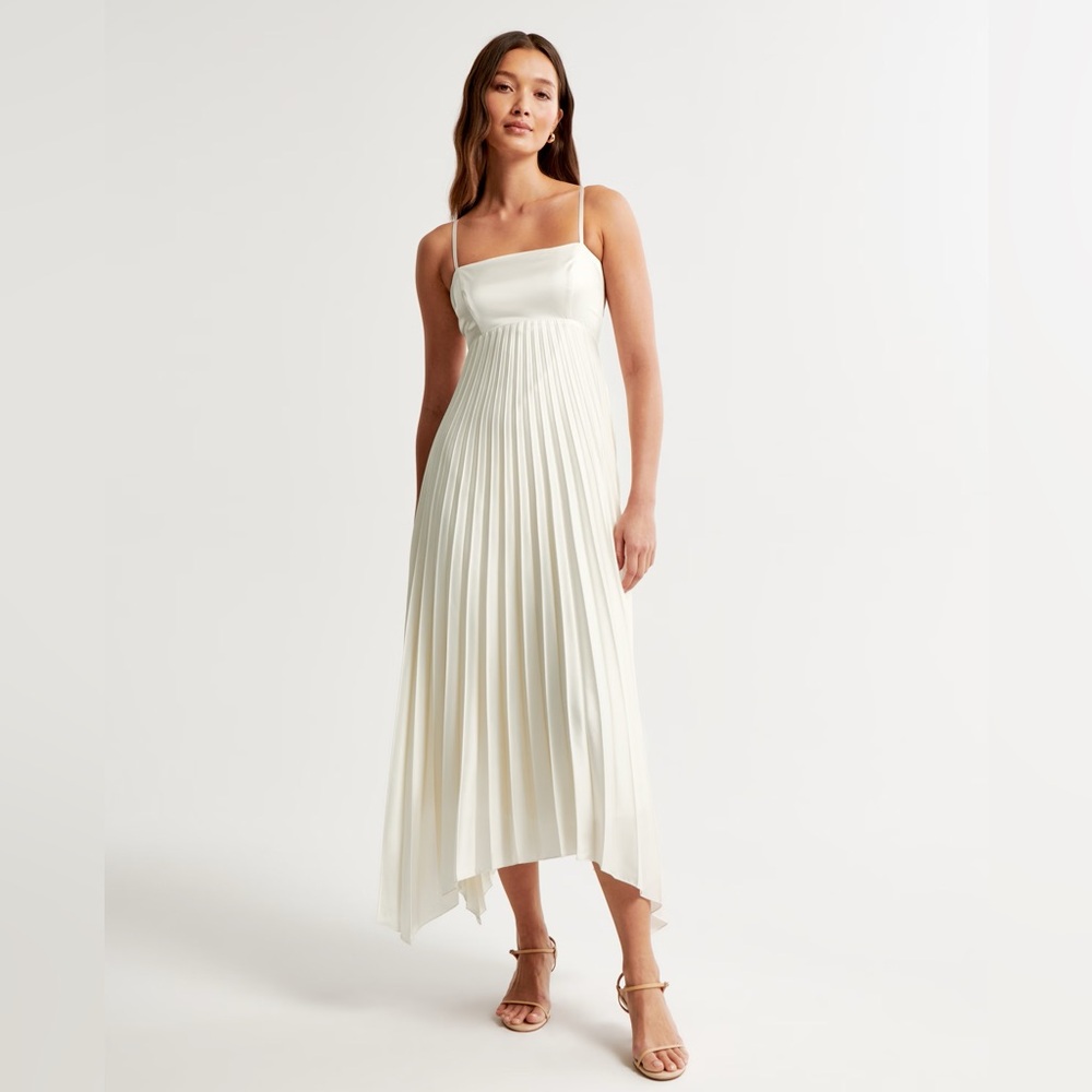 Abercrombie Giselle Clasp-Back Pleated Midi Dress